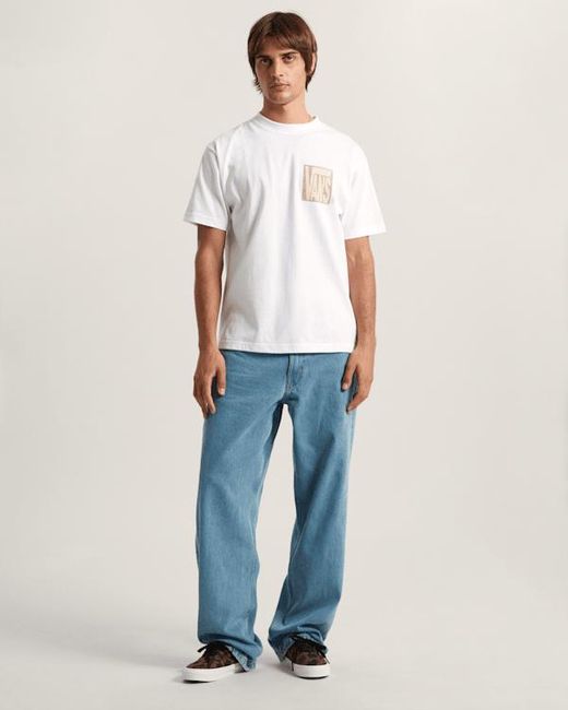 Vans White Stretch Stack Crackle T-Shirt for men