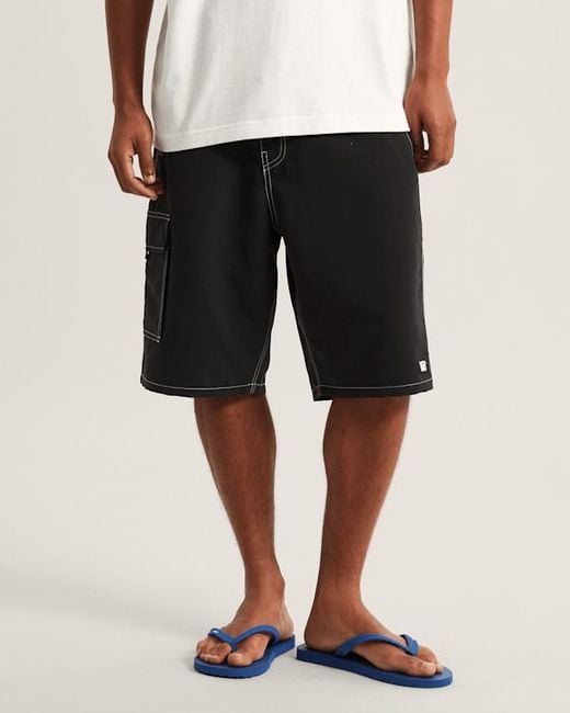 Vans Black Voyage Long Cargo Boardshorts for men