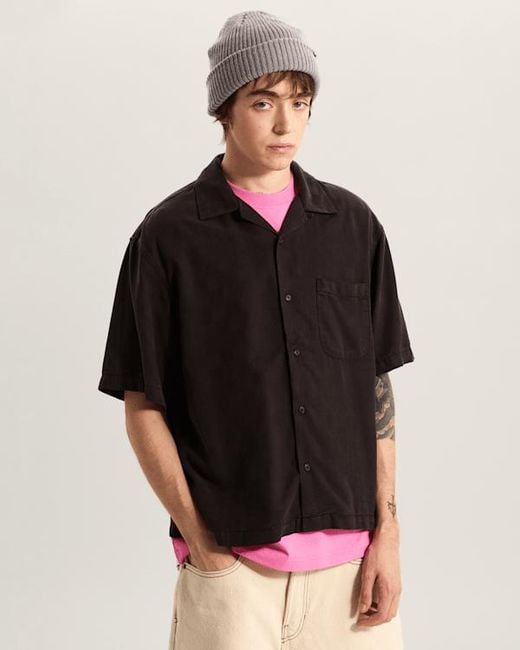 Vans Black Van Doren Check Camp T-Shirt for men