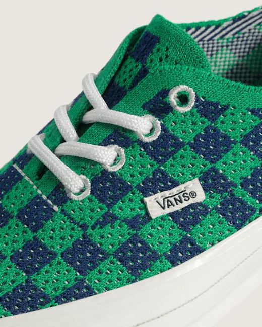 Vans Green Premium Authentic Checkerboard Shoes for men