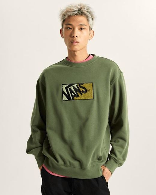 Vans Green 2-Tone Crew Sweater for men