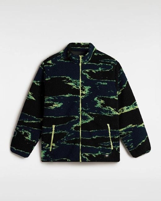 Vans Black Slip Stream Full Zip Sherpa Jacket for men