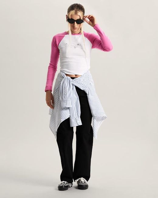 Vans Pink Y2K Star Raglan Long Sleeve T-Shirt