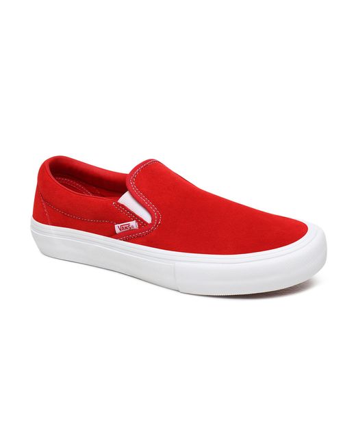 Chaussures En Daim Slip-on Pro Vans en coloris Rouge - Lyst