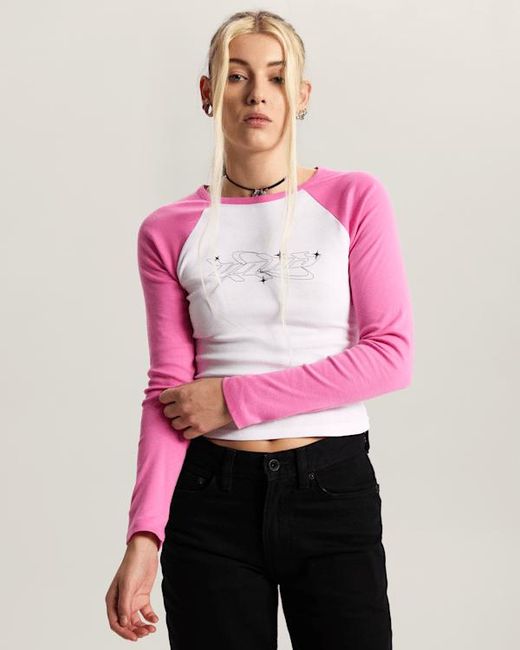 Vans Pink Y2K Star Raglan Long Sleeve T-Shirt
