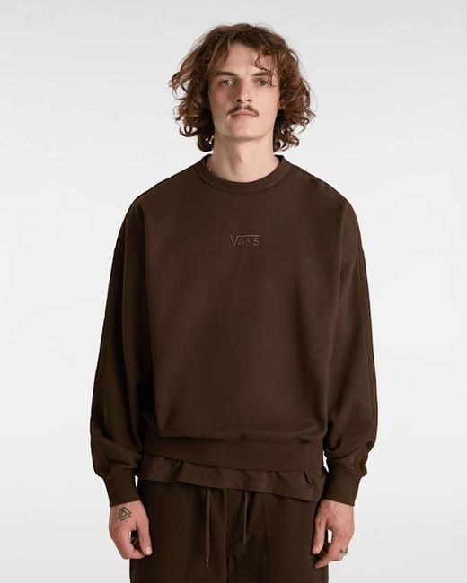 Vans Brown Premium Logo Crew Sweatshirt for men