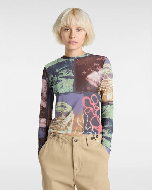 Vans White Ludlow Mesh Long Sleeve Top