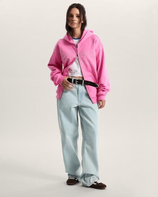 Vans Pink Y2K Star Zip Pullover Hoodie