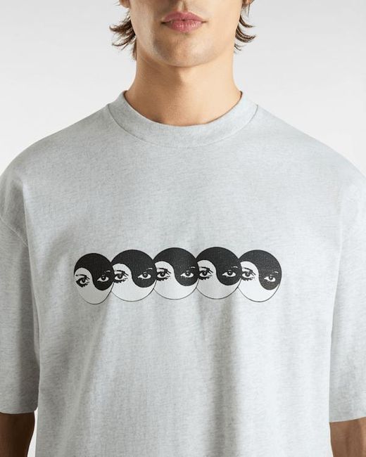 Vans White Skate Ying Yang Eyes T-Shirt for men