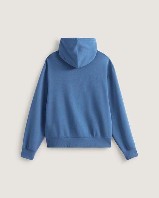 Vans Blue Stretch Logo Zip Pullover Hoodie for men