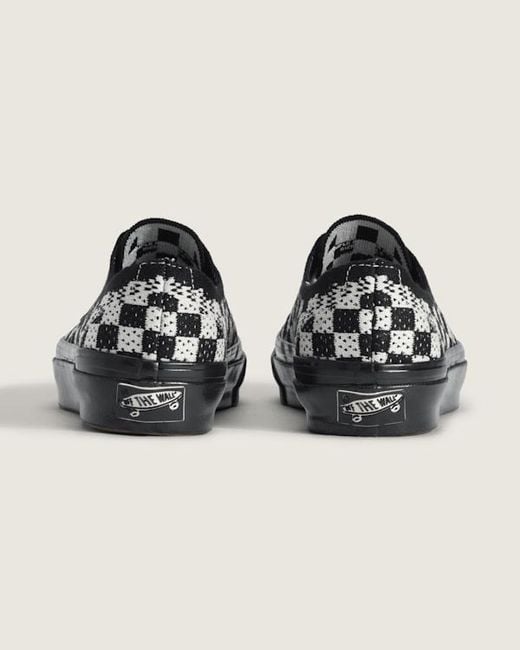 Vans Black Premium Authentic Checkerboard Shoes for men