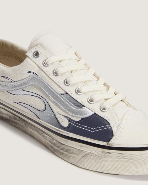 Vans White Premium Old Skool 36 Flames Shoes for men
