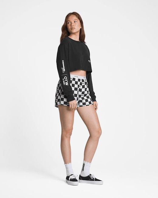 Vans Black Otw Homme Girls Ls Crop Tshirt Washed