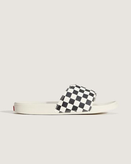 Vans White Checkerboard La Costa Slide-On, Frau, Größe