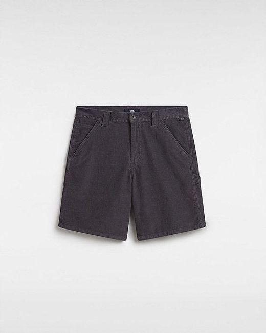 Vans Blue Drill Chore Loose Carpenter 21" Corduroy Shorts (Asphalt) for men
