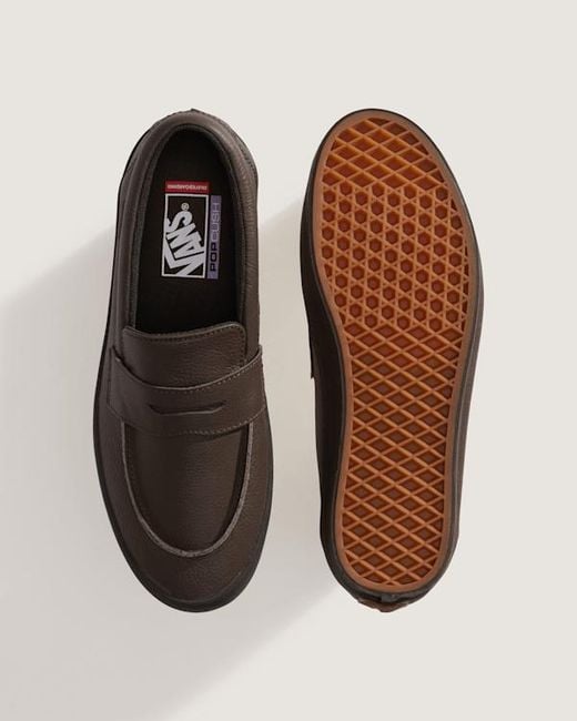 Vans Brown Skate Loafer Shoes for men