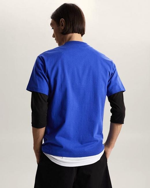 Vans Blue Stretch Logo T-Shirt for men