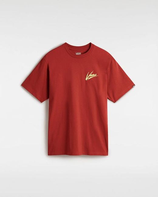 Vans Red Brush Script T-Shirt, Mann, Größe