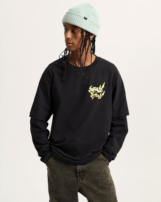 Vans For Nothing Twofer T-Shirt, Herren, Größe in Black für Herren