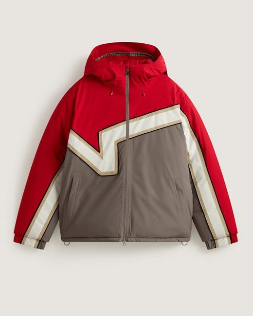 Vans Red 90's Big Block Hooded Puffer Jacket for men