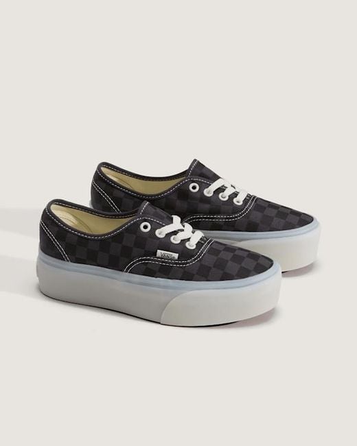 Vans Gray Authentic Platform Shoes for men