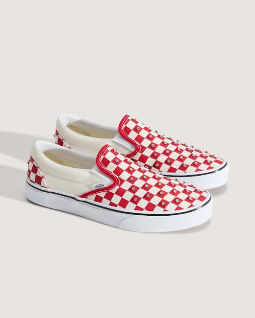 Vans Slip-On Checkerboard Rhinestone Schuhe, Herren, Größe in White für Herren