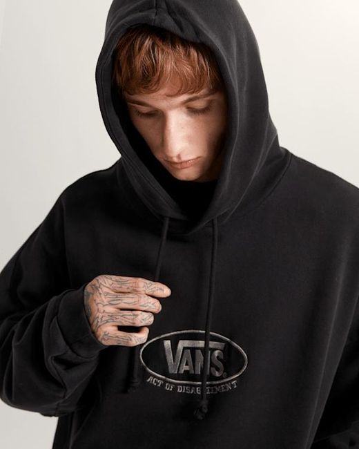 Vans Black Act Of Disagreement Oval Logo Hoodie for men