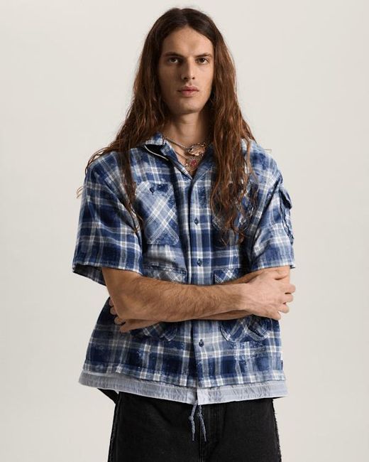 Vans Blue Otw X Tdc Double Layered Shacket Deep for men