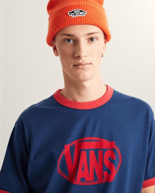 Vans Blue Center Chest Ringer T-Shirt for men