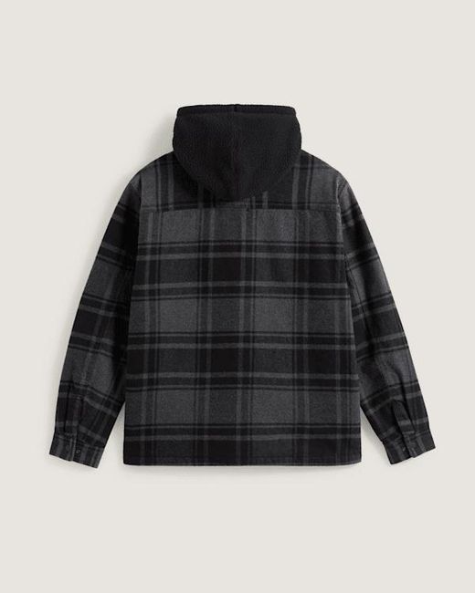 Vans Black Piedmont Hooded Plaid Shacket for men