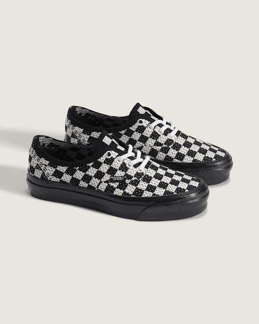 Vans Black Premium Authentic Checkerboard Shoes for men