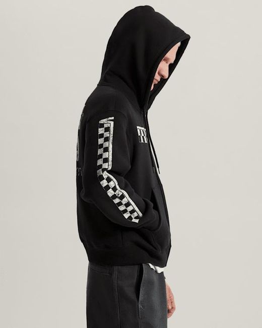 Vans Black Racing Full Zip Hoodie for men