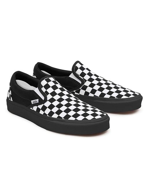 Vans Black Customs Checkerboard Slip-on Wide Fit