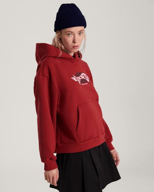 Vans Red Retro Sport Pullover Poppy Ember