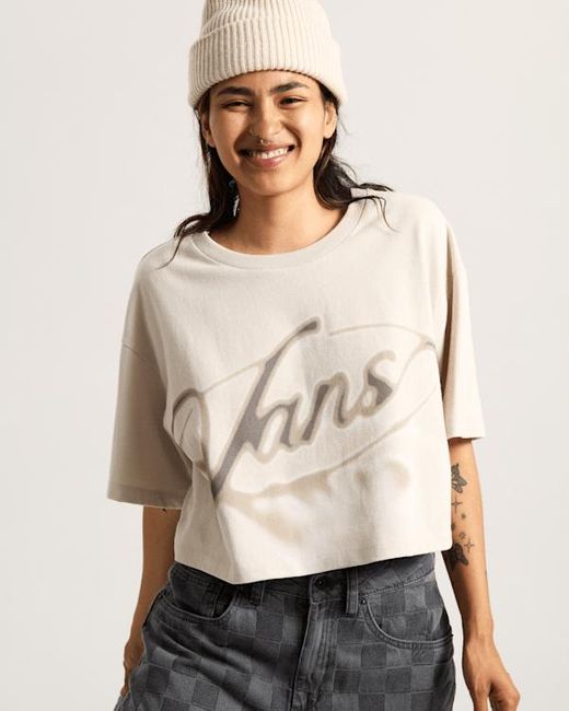 Camiseta Corta Afterburn, Mujer, Talla Vans de color Natural