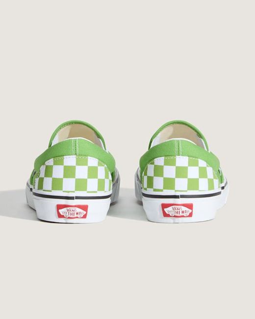 Vans Green Classic Slip-On Checkerboard Shoes for men