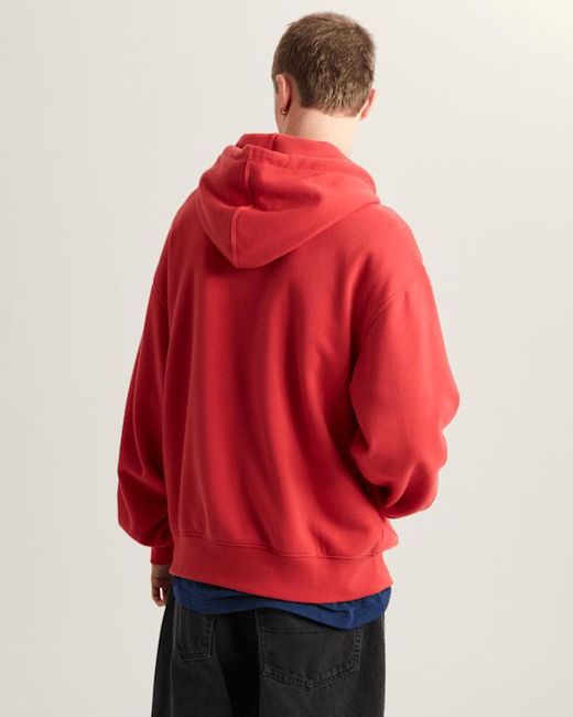 Vans Red Stretch Logo Pullover Hoodie for men