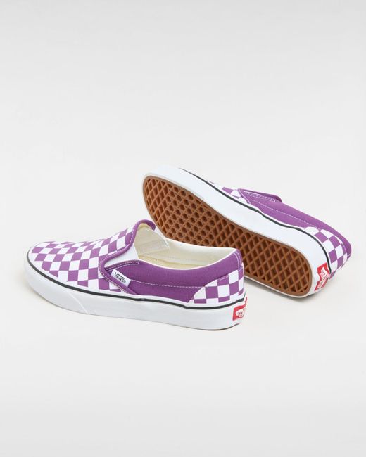 Vans Purple Classic Slip-on Checkerboard Schuhe