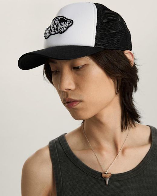 Vans White Classic Patch Curved Bill Trucker Hat for men
