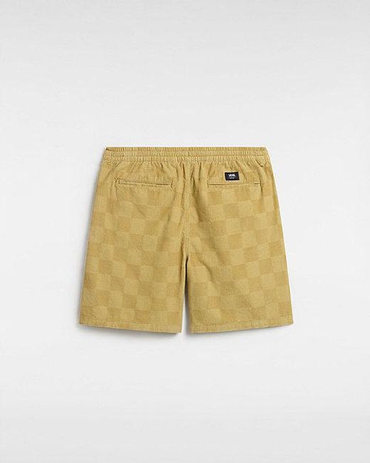 Vans Yellow Range Checkerboard Cord Loose Shorts for men