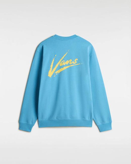 Felpa Girocollo Brush Script Ii, Uomo, Taglia di Vans in Blue da Uomo