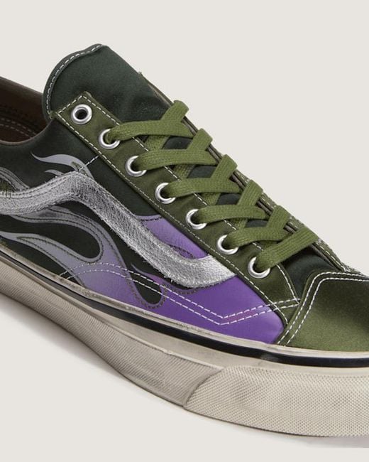 Vans Green Premium Old Skool 36 Flames Shoes for men