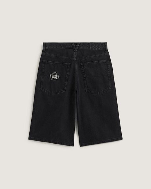 Vans Black Stretched Logo Denim Shorts for men