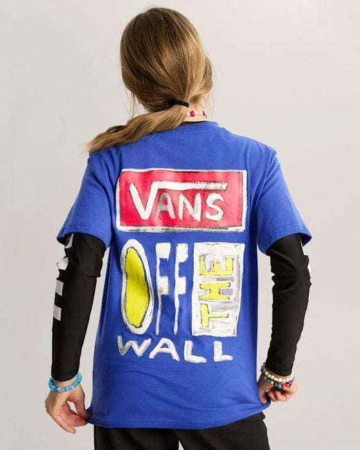 Vans Blue Kids On Canvas T-Shirt (8-14 Years)