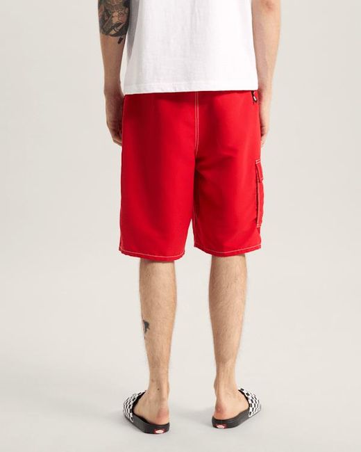 Vans Red Voyage Long Cargo Boardshorts for men
