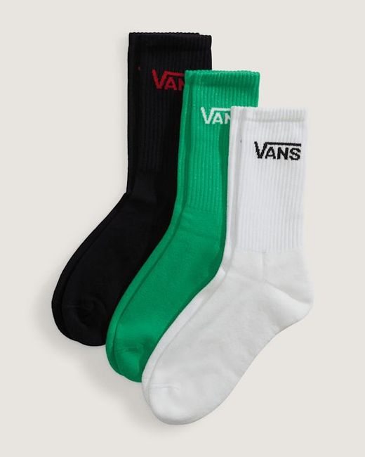 Vans Green Classic Crew Socks (3 Pairs) Size: M (5.5-8​ for men