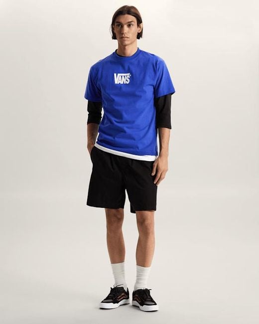Vans Blue Stretch Logo T-Shirt for men