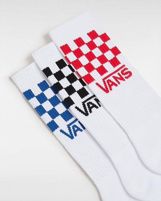 Vans Blue Classic Check Crew Socks for men
