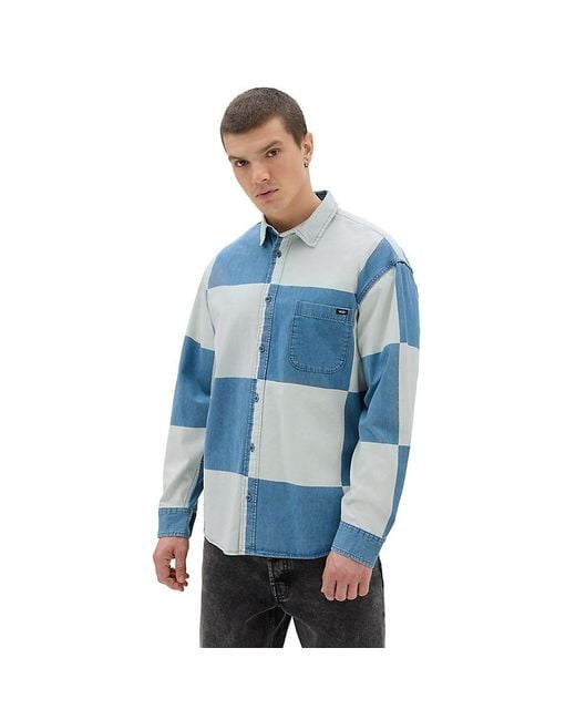 Vans Blue Gomez Denim Long Sleeve Woven Shirt for men