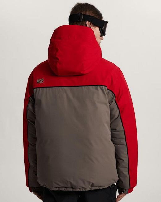 Vans Red 90's Big Block Hooded Puffer Jacket for men